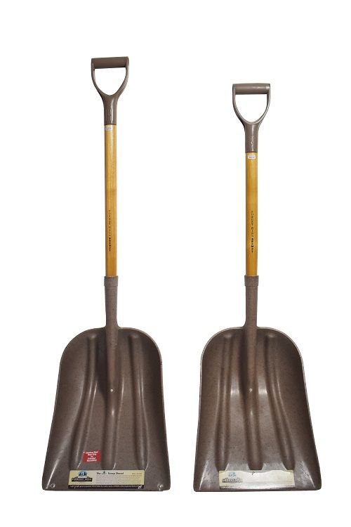 Two #12 Scoop Shovels one 52&quot; one 48&quot; natural color with wood handle. Hempy's(tm)