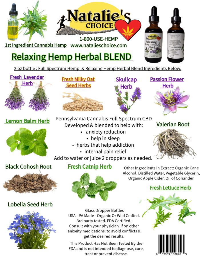 multiple images of herbs used in the relaxing herbal blend with a click through to shop
