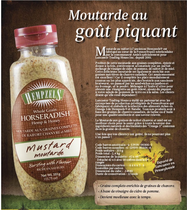 Mustard Bottle words in French done for Canadian market.
