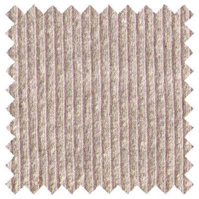 Single brown knit fabric sample with teeth like cutting edge. 