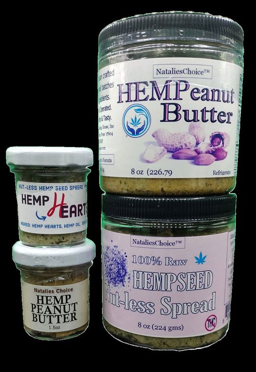 8oz Glass Jar of Hemp Seed Nut-less Spread available without peanuts