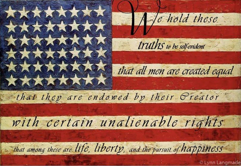 LynnLangMade Red White & Blue Declaration of Independence much respect