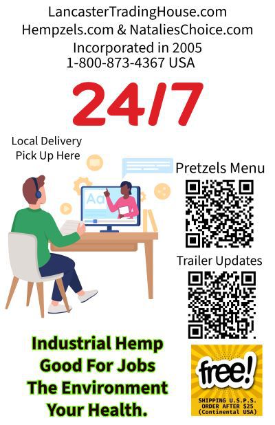 In Wrightsville on our concession trailer ways to order online 24/7 and we delivery locally. Hempzels & NataliesChoice