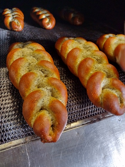 Soft Hemp Pretzel Braids oven