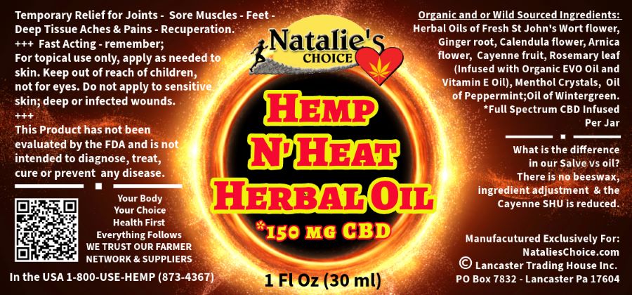 Wholesale Case of 1oz Oil Hemp N Heat NatliesChoice