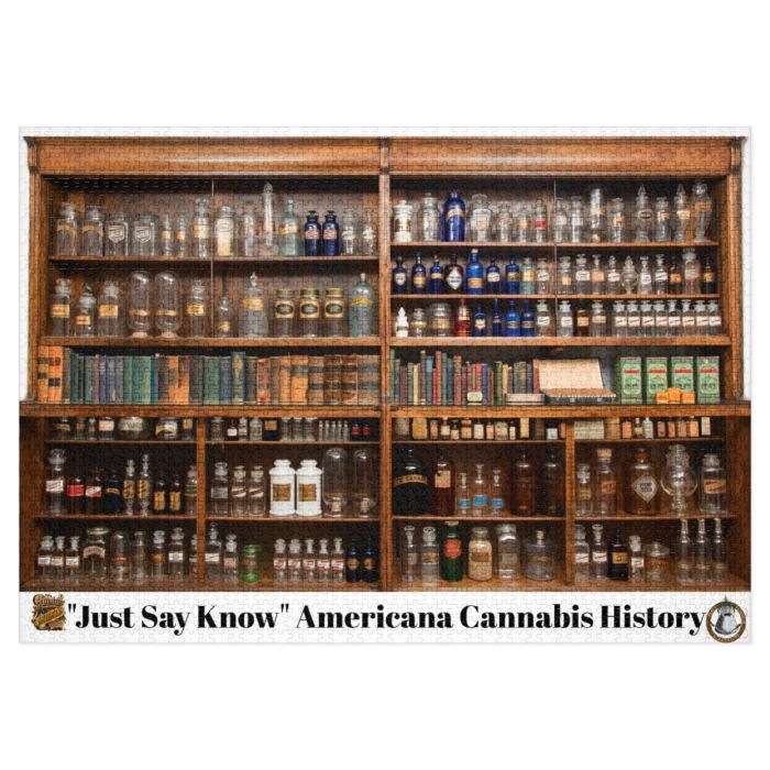 Americana Cannabis Museum Puzzle 40&quot; x 28&quot; with tin.