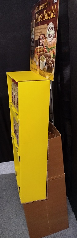 Mustard Display Free Standing 3 Shelf with 2 header cards