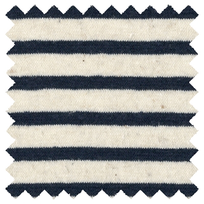 Hemp Textiles Navy Stripe Jersey Knit Knit 6.2oz 52&quot; yd