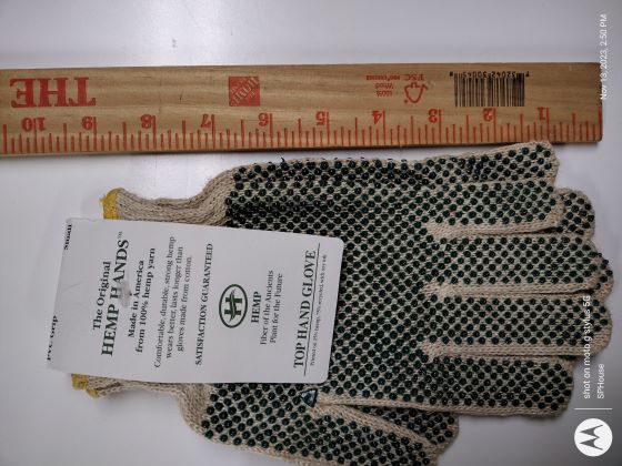 Gloves Gripper 100% Hemp While Supplies Last