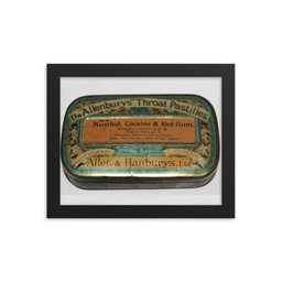 Throat Pastilles with Cocaine Tin Framed Print
